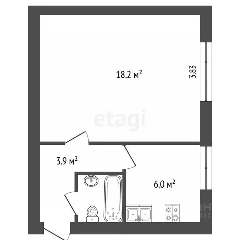 1-к кв. Севастополь ул. Гавена, 10А (29.0 м) - Фото 2
