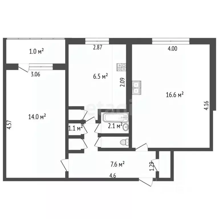 2-к кв. Мордовия, Саранск ул. Металлургов, 5 (49.3 м) - Фото 2
