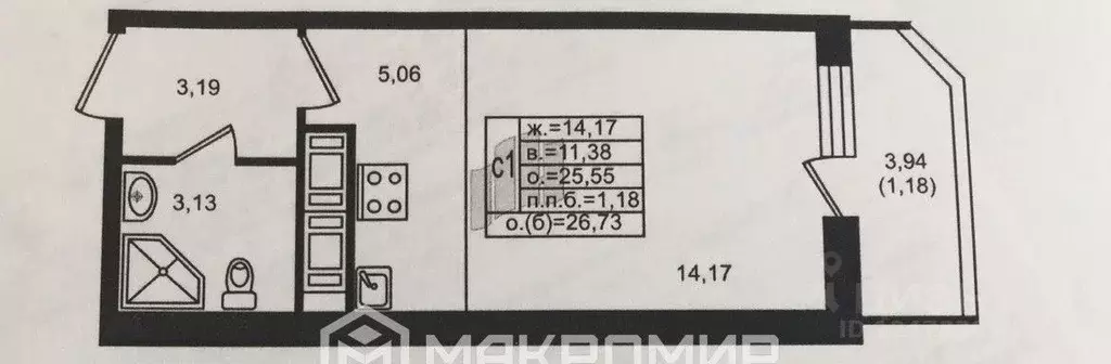 Студия Ленинградская область, Мурино Всеволожский район, бул. ... - Фото 2