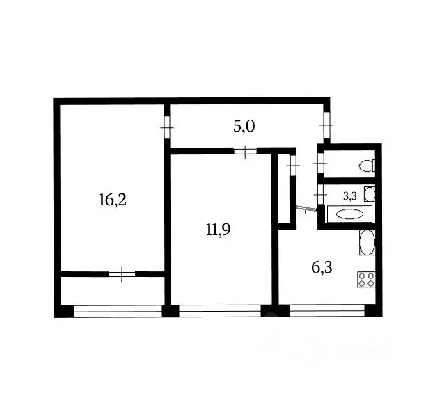 2-к кв. Санкт-Петербург ул. Жени Егоровой, 5К1 (46.0 м) - Фото 1