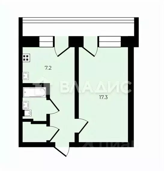 1-к кв. Владимирская область, Суздаль Михайловская ул., 78А (35.2 м) - Фото 2
