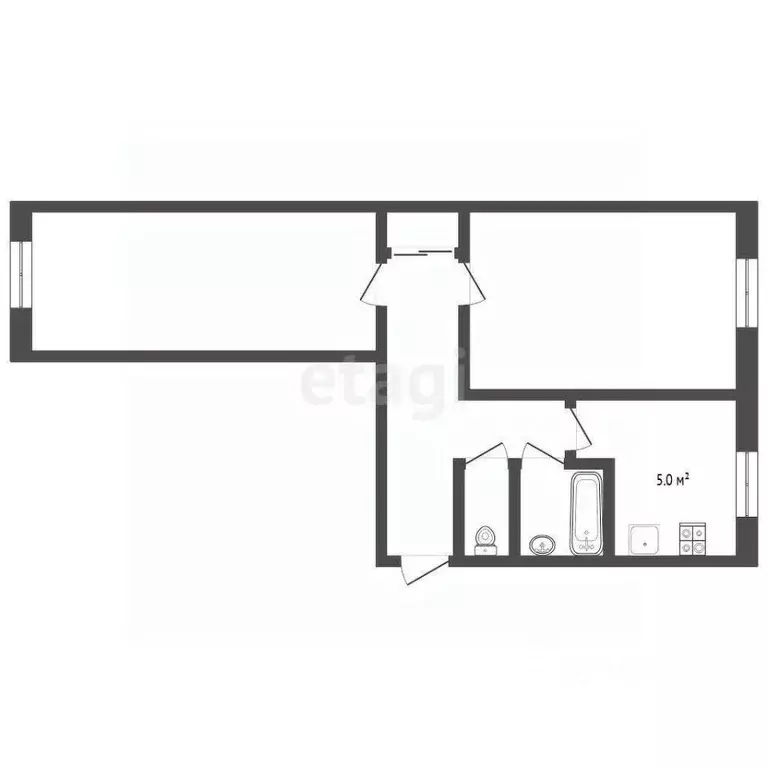 2-к кв. Тюменская область, Тюмень Волгоградская ул., 119 (46.3 м) - Фото 2