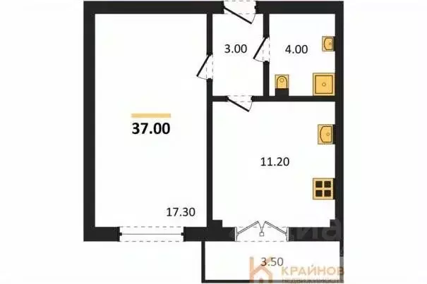1-к кв. Воронежская область, Воронеж Цимлянская ул., 10В (37.0 м) - Фото 0