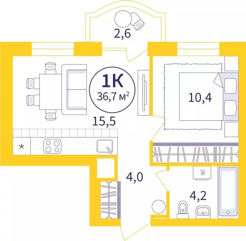 1-комнатная квартира: Екатеринбург, улица 22-го Партсъезда, 5 (34.85 ... - Фото 0