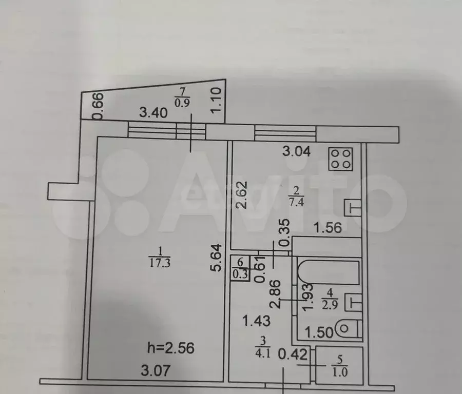 1-к. квартира, 33 м, 9/9 эт. - Фото 0