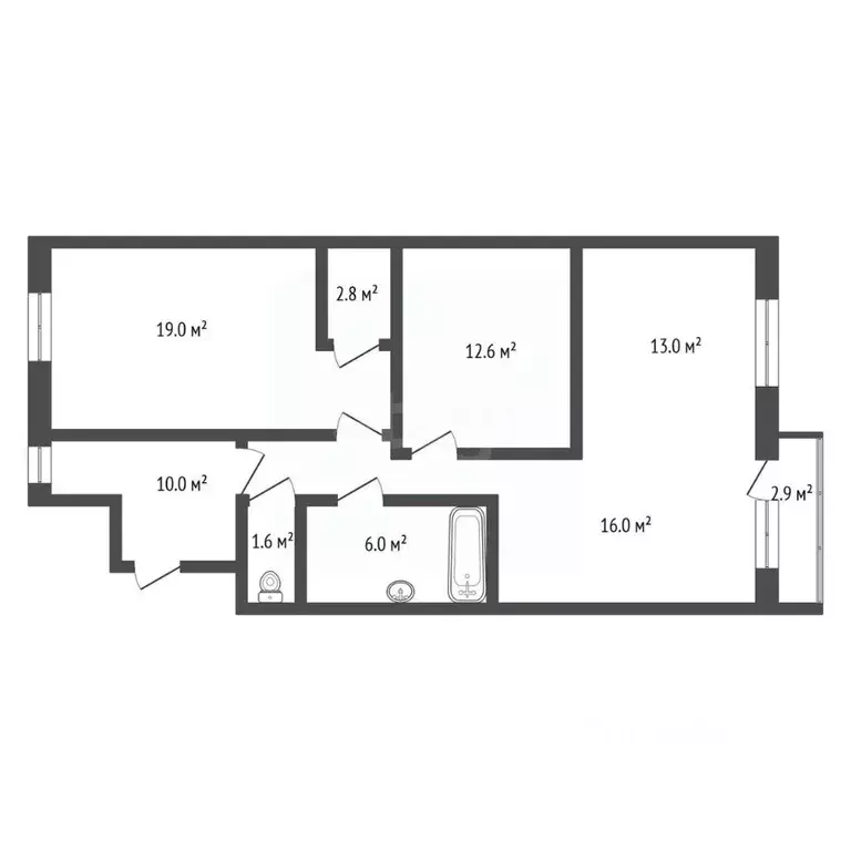 2-к кв. Мордовия, Саранск Мордовская ул., 35к192 (87.0 м) - Фото 2