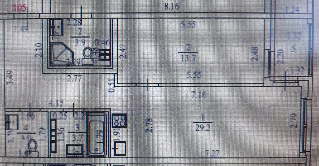 1-к. квартира, 49,6 м, 3/9 эт. - Фото 1