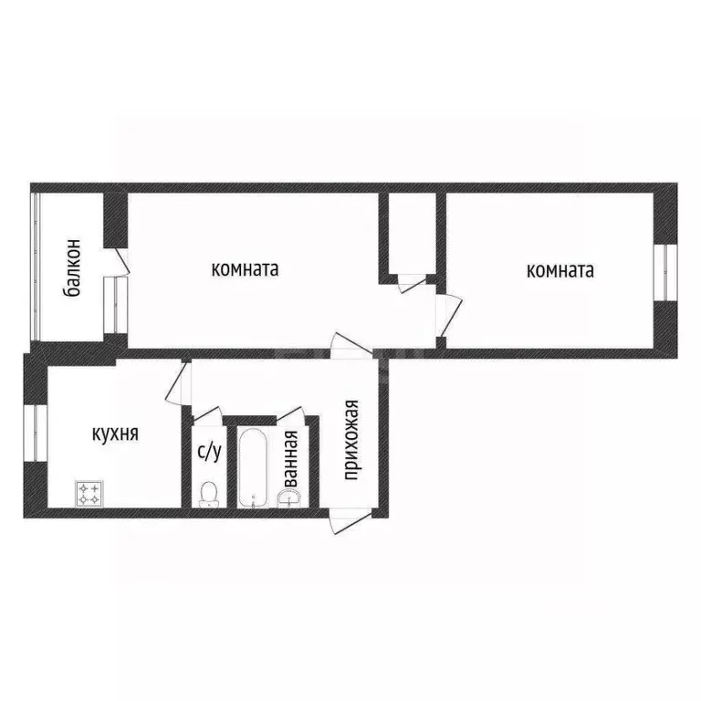 2-к кв. Курганская область, Курган ул. Черняховского, 14 (48.9 м) - Фото 2