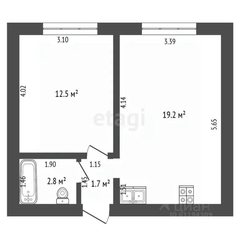 1-к кв. Мордовия, Саранск городской округ, Луховка рп ул. Рабочая, 29 ... - Фото 2