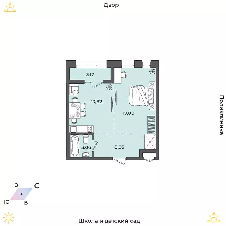 1-комнатная квартира: Иркутский муниципальный округ, рабочий посёлок ... - Фото 1