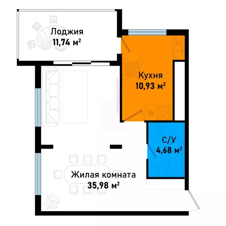 2-к кв. Крым, Черноморское пгт ул. Евпаторийская (63.09 м) - Фото 0