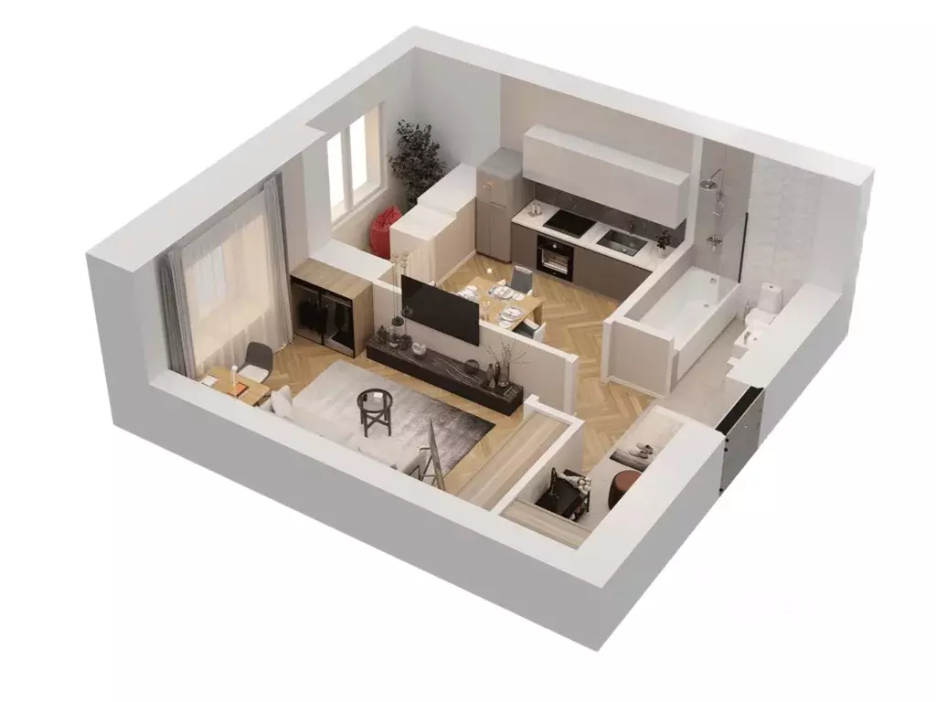 1-к кв. Татарстан, Казань Династия жилой комплекс (34.14 м) - Фото 2