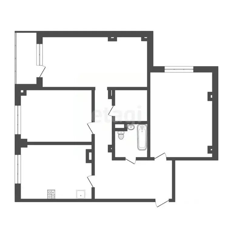 3-к кв. Воронежская область, Воронеж ул. Загоровского, 1 (65.0 м) - Фото 2
