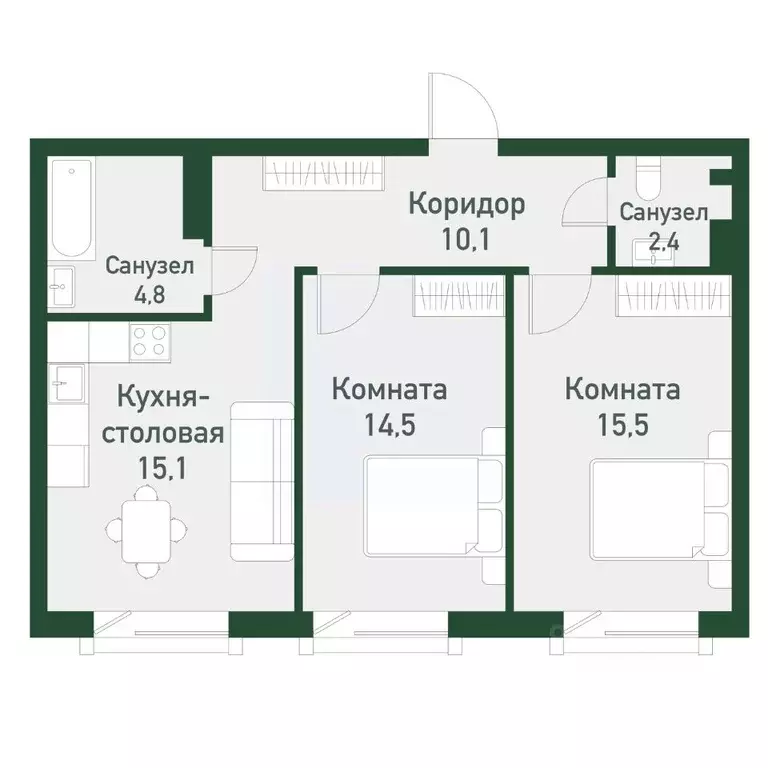 2-к кв. Челябинская область, Челябинский городской округ, пос. ... - Фото 0