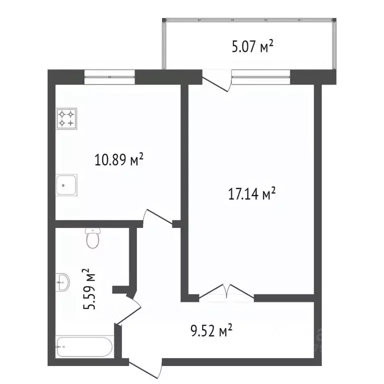 1-к кв. Новосибирская область, Новосибирск ул. Юности, 7 (36.3 м) - Фото 1