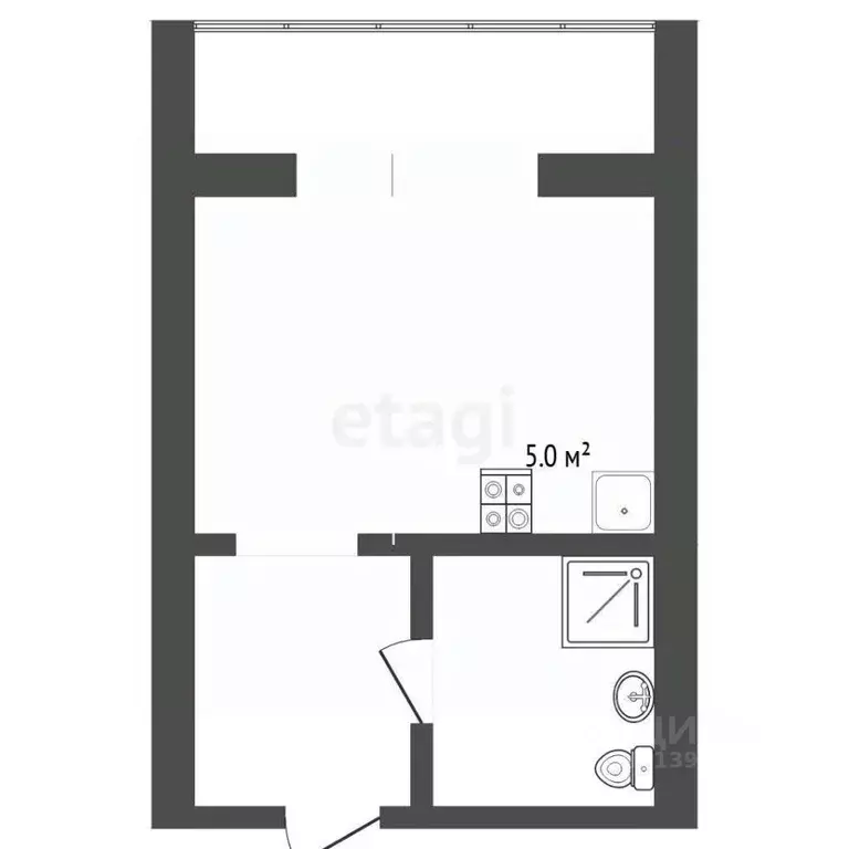 Студия Тюменская область, Тюмень ул. 30 лет Победы, 75 (12.5 м) - Фото 2