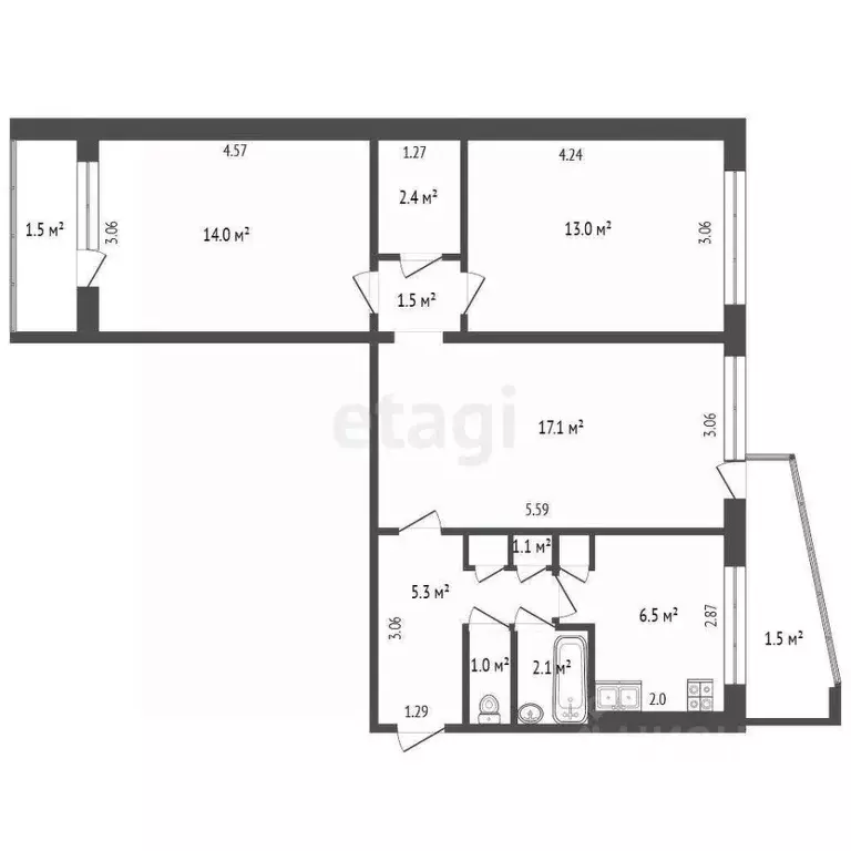 3-к кв. Мордовия, Саранск ул. Пушкина, 62к1 (64.0 м) - Фото 1