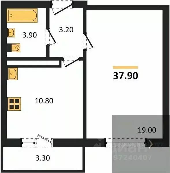 1-к кв. Воронежская область, Воронеж ул. Шидловского, 38 (37.9 м) - Фото 1