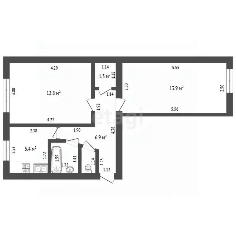 2-к кв. Тамбовская область, Тамбов городской округ, пос. Строитель, ... - Фото 2