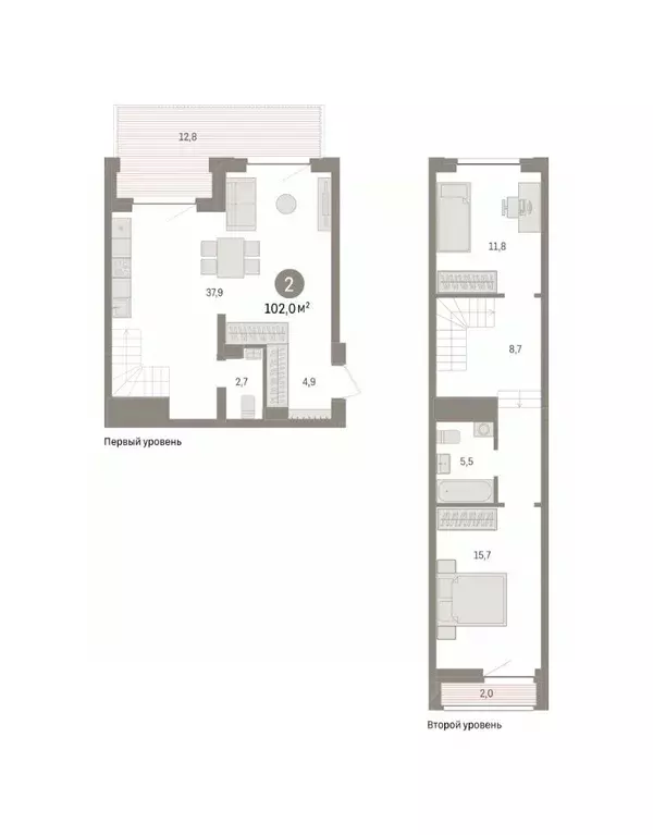 2-к кв. Тюменская область, Тюмень Речной Порт жилой комплекс (102.6 м) - Фото 1