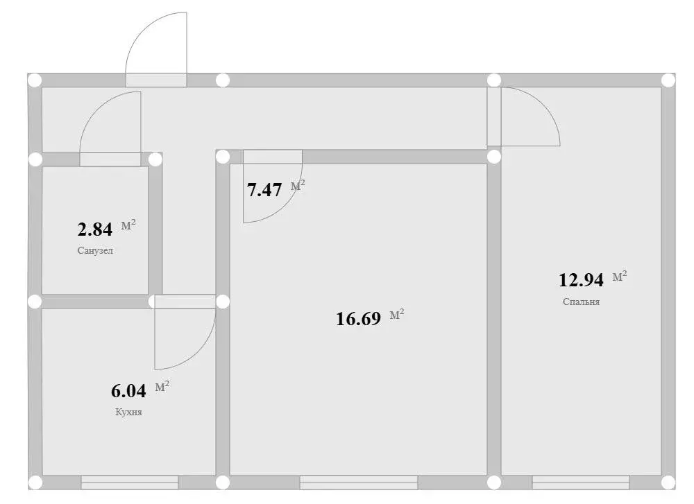 Квартира, 2 комнаты, 41 м - Фото 1