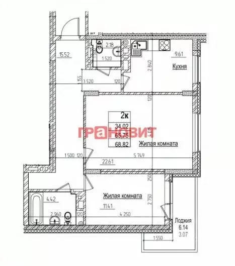 2-к кв. Новосибирская область, Новосибирск ул. Дуси Ковальчук, 242 ... - Фото 1