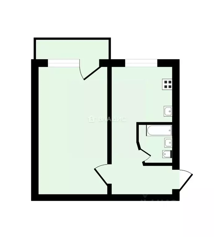 1-к кв. Ленинградская область, Шлиссельбург Кировский район, ул. ... - Фото 2