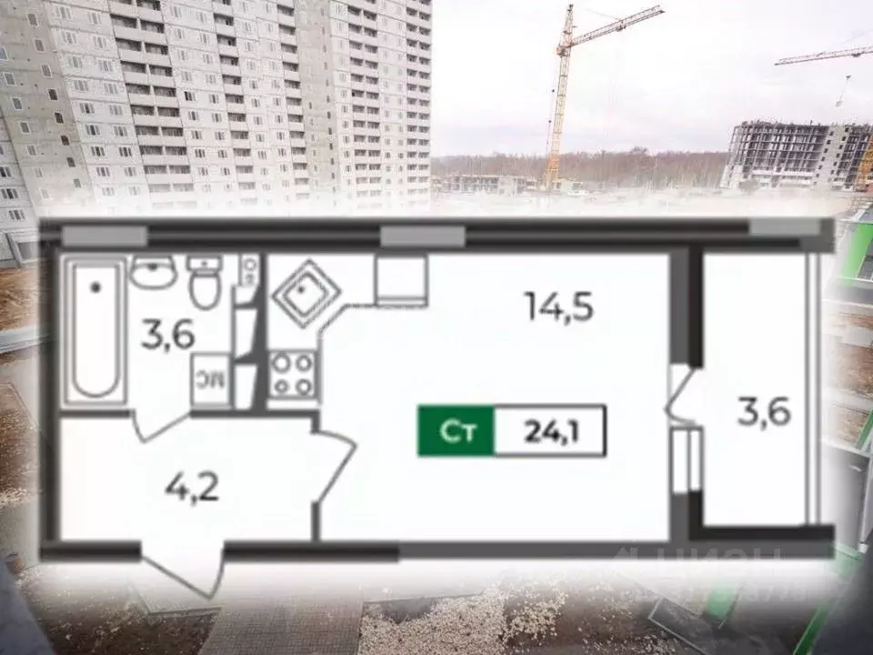 Студия Владимирская область, Владимир бул. Сталинградский, 5 (24.1 м) - Фото 1