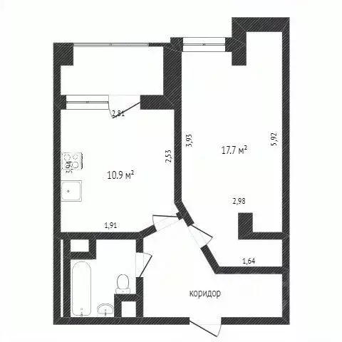 1-к кв. Белгородская область, Белгород Народный бул., 3а (42.0 м) - Фото 1