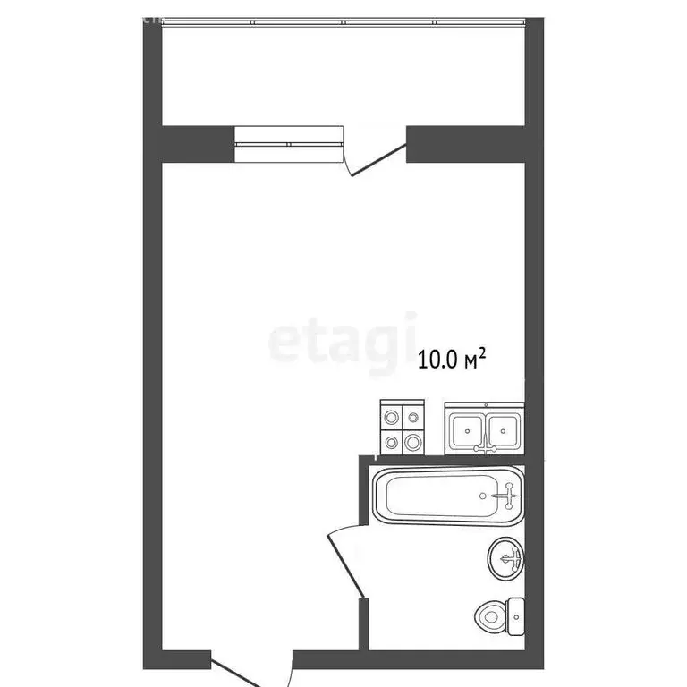 Квартира-студия: Севастополь, Парковая улица, 7 (37 м) - Фото 1