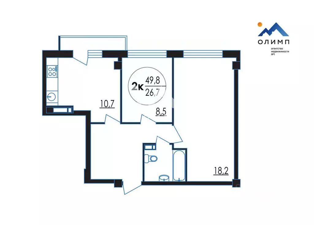 2-к кв. Вологодская область, Вологда ул. Чернышевского, 122Ак1 (49.8 ... - Фото 2