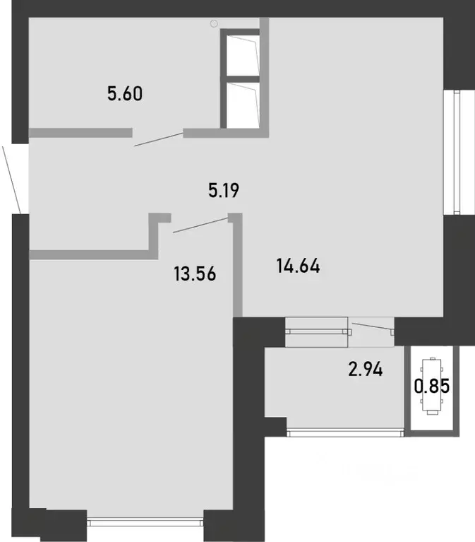 1-к кв. Тульская область, Тула Премьер Парк жилой комплекс (42.78 м) - Фото 2