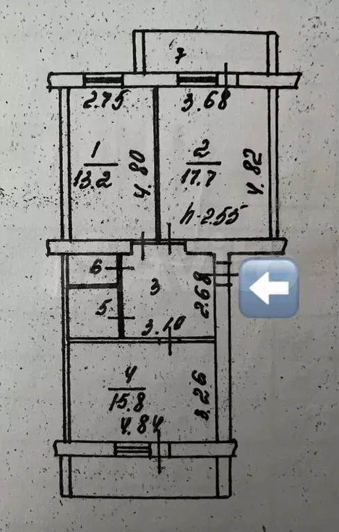 2-к. квартира, 60 м, 4/6 эт. - Фото 0
