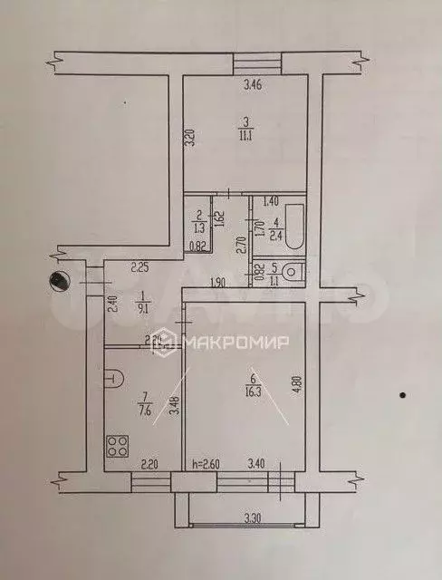 2-к. квартира, 48 м, 2/5 эт. - Фото 0