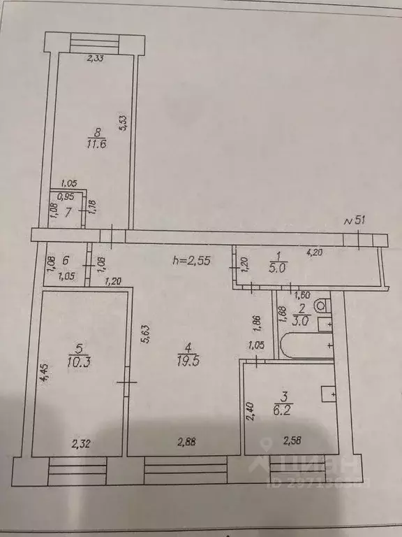 3-к кв. Кемеровская область, Белово Юбилейная ул., 5 (57.7 м) - Фото 0