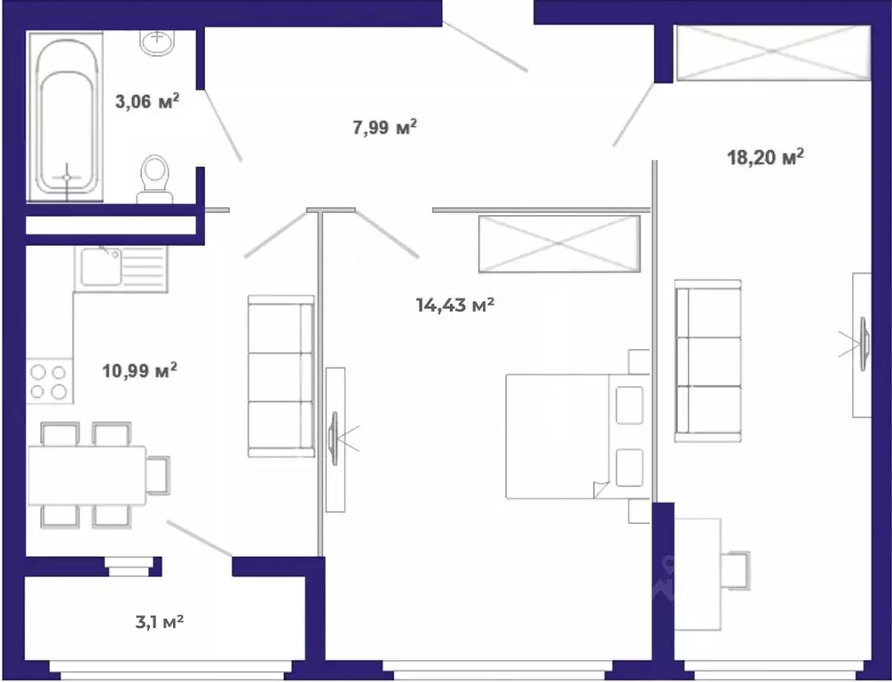 2-к кв. Иркутская область, Иркутский муниципальный округ, Маркова рп, ... - Фото 1