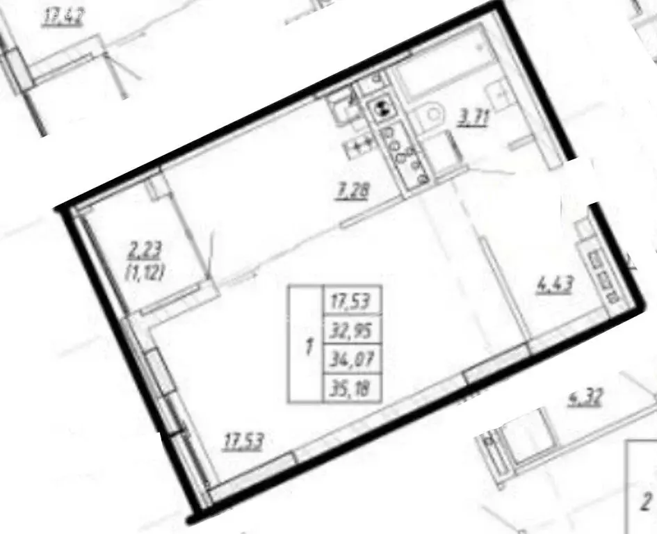 1-комнатная квартира: Зеленоградск, Римская улица, 3А (34 м) - Фото 1