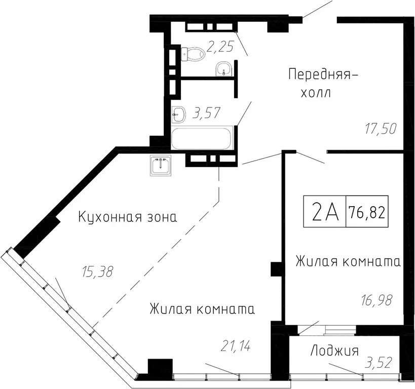 2-к кв. Приморский край, Владивосток ул. Мусоргского, 74к1 (77.0 м) - Фото 0