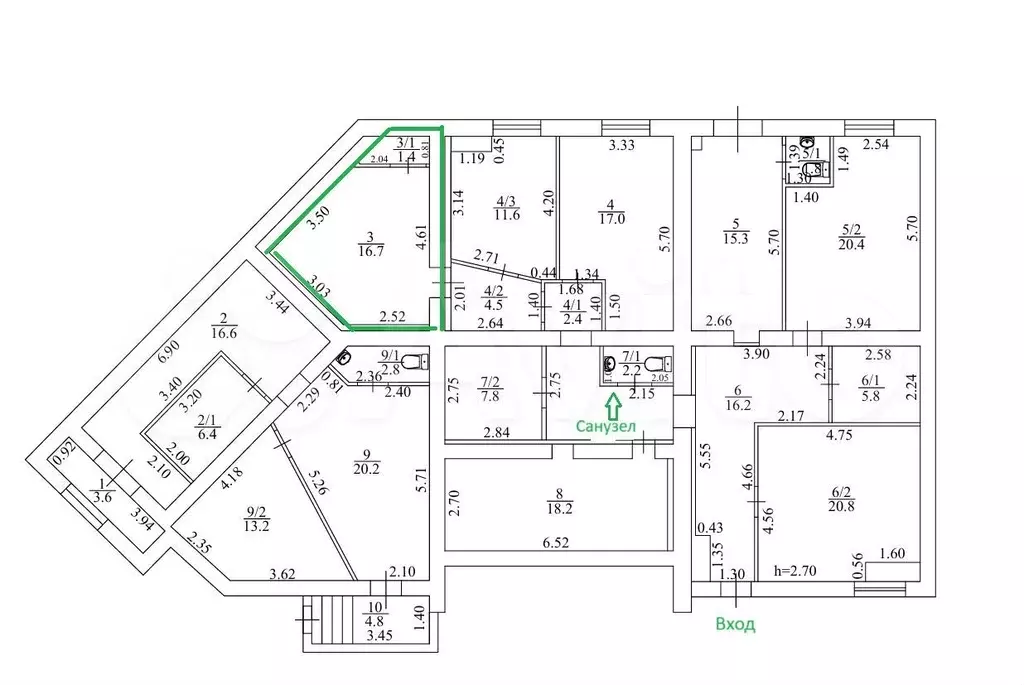 Офис с арендатором 16,7м Доход 9тр Собственник - Фото 0