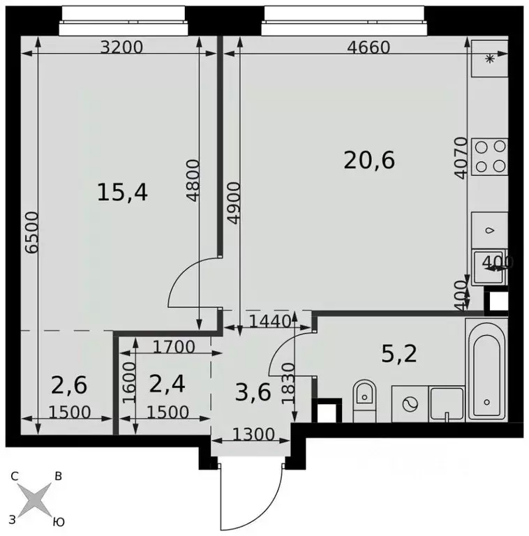 2-к кв. Москва Новоостаповская ул., 6АС1 (49.8 м) - Фото 1