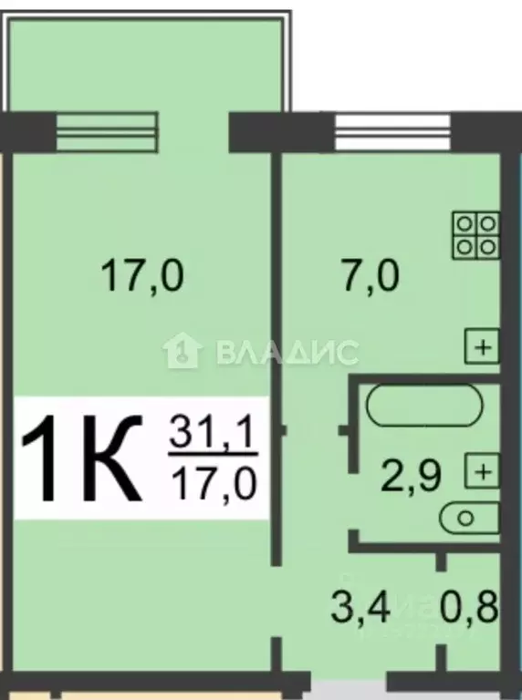 1-к кв. Нижегородская область, Нижний Новгород ул. Радио, 2к2 (31.1 м) - Фото 2