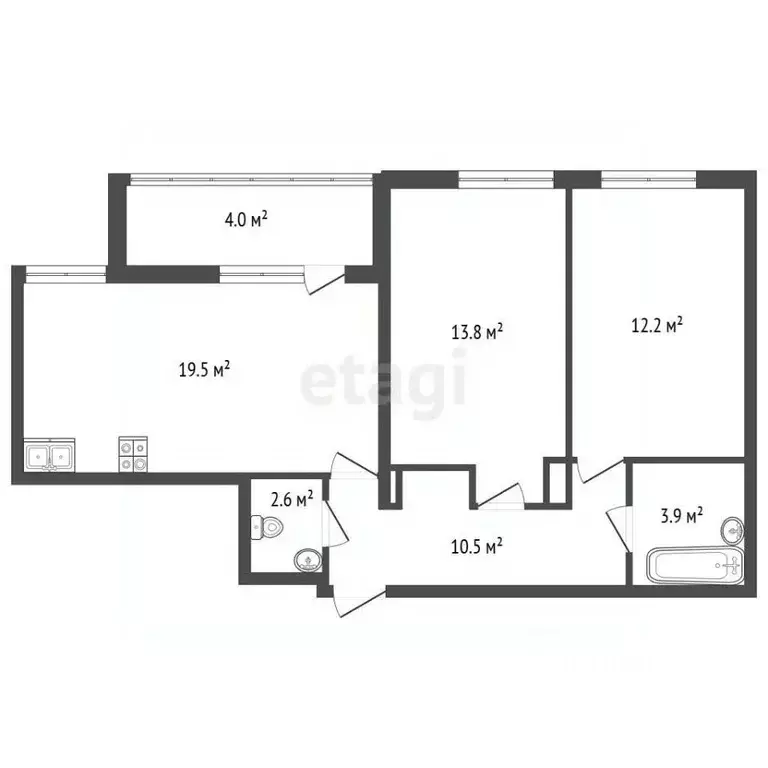 2-к кв. Санкт-Петербург ул. Плесецкая, 17 (61.5 м) - Фото 2