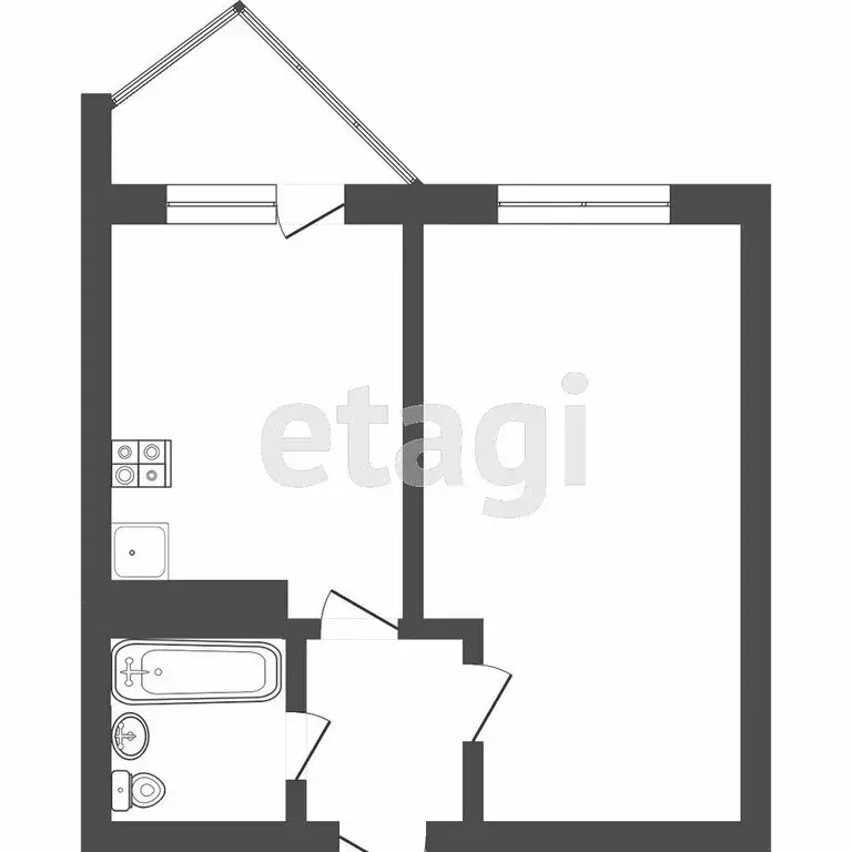 1-комнатная квартира: Томск, посёлок Степановка, переулок Богдана ... - Фото 1