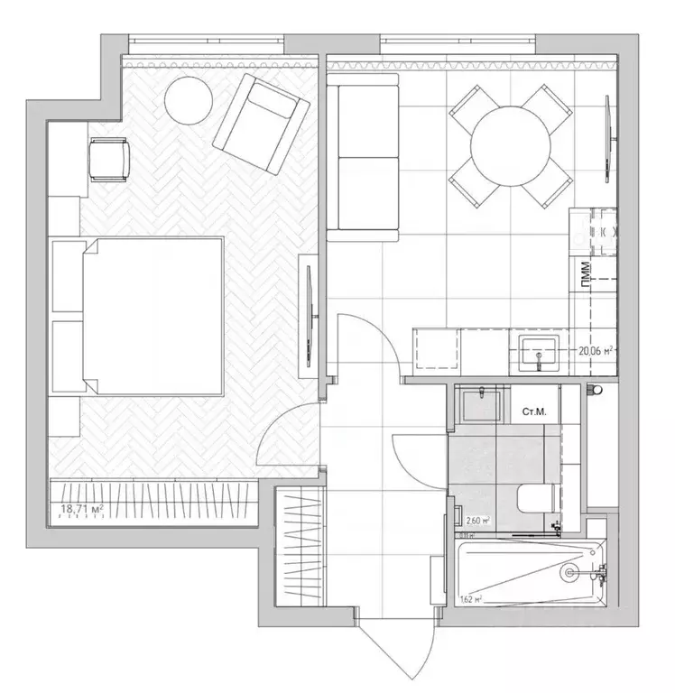 1-к кв. Москва ул. Нижние Мневники, 9 (44.3 м) - Фото 2