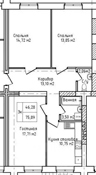 3-к кв. Башкортостан, Благовещенск ул. Чистякова, 11 (80.0 м) - Фото 0