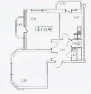 2-к кв. Ленинградская область, Всеволожский район, пос. Бугры ул. ... - Фото 2