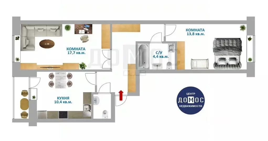 2-к кв. Свердловская область, Екатеринбург просп. Академика Сахарова, ... - Фото 1