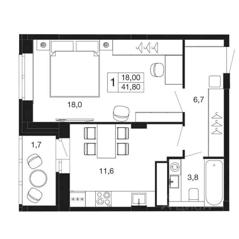 1-к кв. Московская область, Апрелевка Наро-Фоминский городской округ, ... - Фото 1