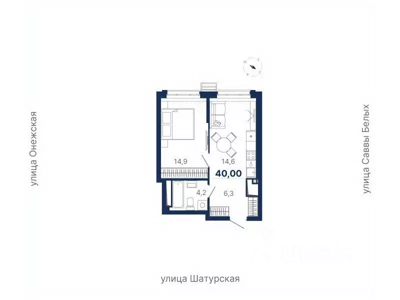 1-к кв. Свердловская область, Екатеринбург ул. Шатурская (40.0 м) - Фото 0