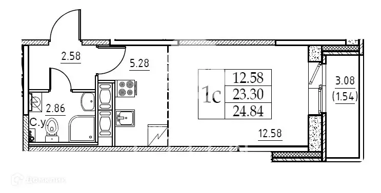 Продаётся 1-к квартира, 23.3 м - Фото 1